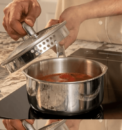 ARTTDINOX Stellar Stainless Steel Triply Saucepan with Glass Lid | 16 cm | 1.5 LTR | Rivetless Handle | Gas & Induction Base | Jindal Stainless