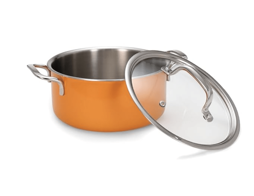 ARTTDINOX विडा स्टेनलेस स्टील ट्रिपली पॉट ग्लास ढक्कन के साथ बिरयानी | पुलाव | हलवा | करी के लिए | 18 सेमी | 2 लीटर | रिवेटलेस हैंडल | इंडक्शन और गैस बेस | 7 साल की वारंटी | जिंदल स्टेनलेस 