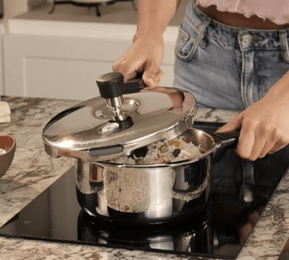 ARTTDINOX Stellar Stainless Steel Triply 3.5 Ltr Mirror finish Pressure Cooker with Gasket | Rivetless Handle | Induction & Gas Base | 7 Yrs Warranty | Jindal Stainless