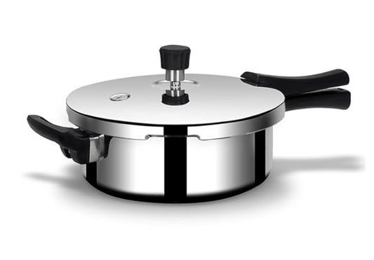 ARTTDINOX Stellar Stainless Steel 2 Ltr Mirror finish Pressure Cooker Lid with Gasket | Rivetless Handle | Induction & Gas Base | 7 Yrs Warranty | Jindal Stainless