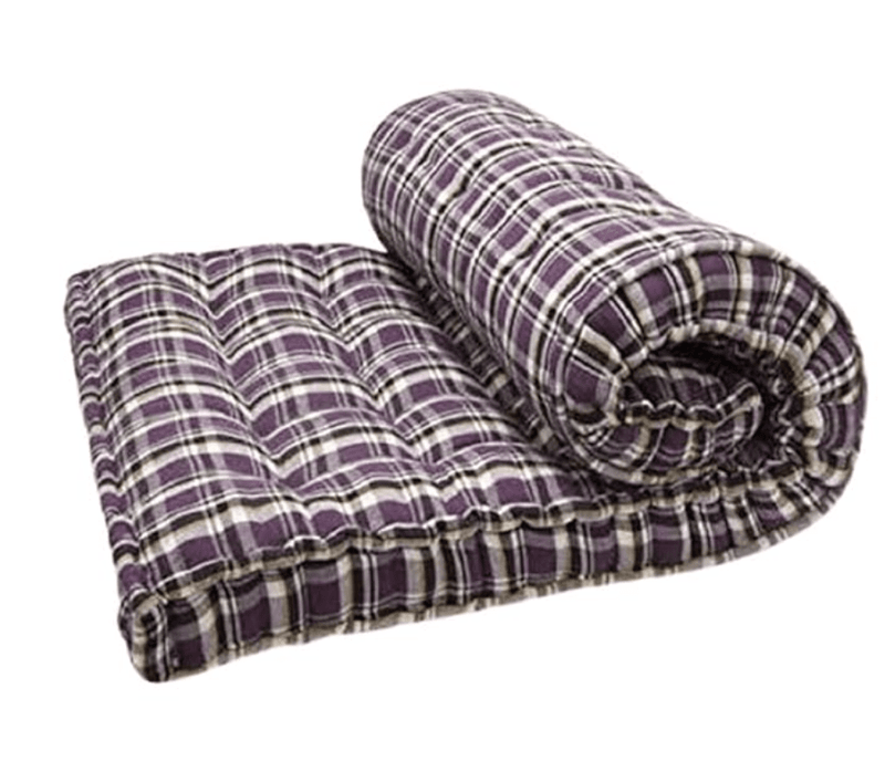 Soft Cotton Gingham Plaid Checkered Multicolour Mattress | Cotton Box Bed Mattress ((72X48X5 Inches or 4X6 ft))-1