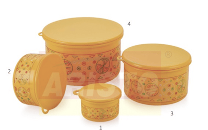 aristo Houseware Glory Plastic Storage Container 4 Pcs Set, Color May Vary, (Glory1-4)