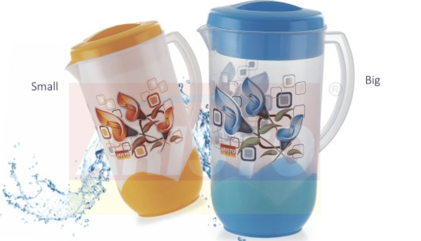 RIVERA JUG PRINTED CLEAR & OPAQUE