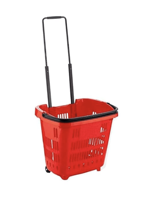 ARISTO Omega 31 L Plastic Red Trolley Shopping Basket-1