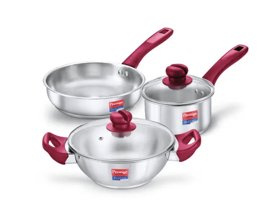 Prestige Platina Popular Stainless Steel 3PCS BYK Set Cookware
