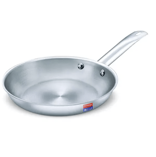 Prestige Tri-ply Splendor Stainless Steel Thick Gauge Fry Pan, (Silver) 22cm