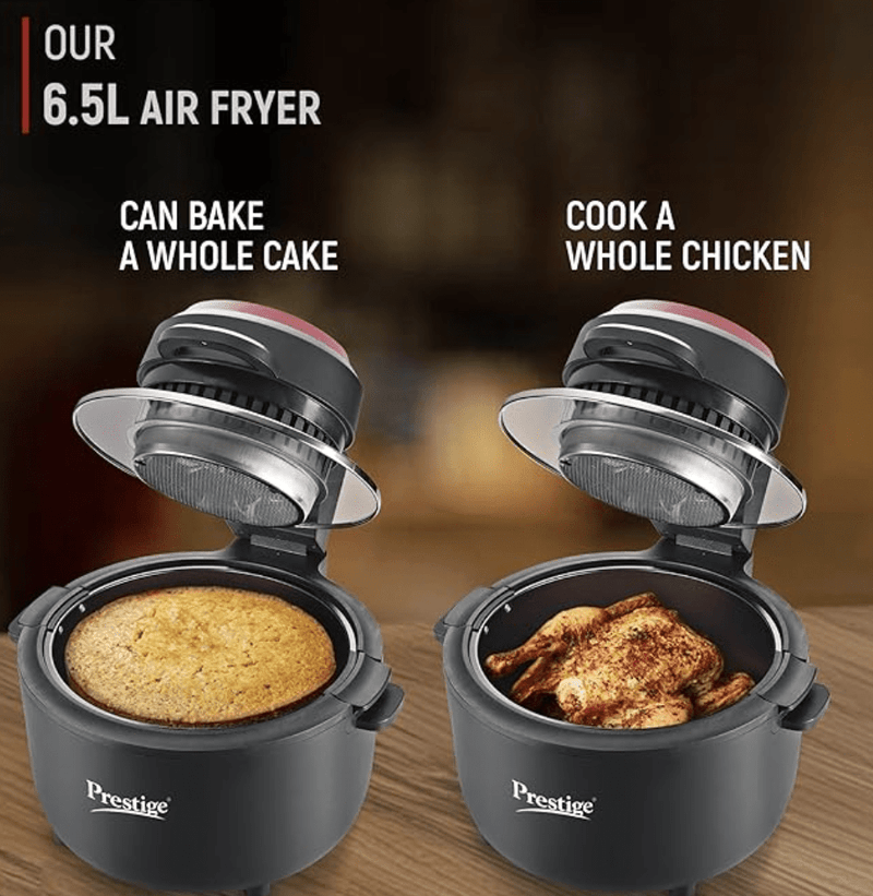 Prestige Multi-Chef All-in-One Air Fryer |80% less Oil Consumption|6.5L Capacity |1200 Watts Power|Airfry,Oven, Toast, Grill|See Through Lid|Advance Digital Display|Even Heat Distribution|Black-3