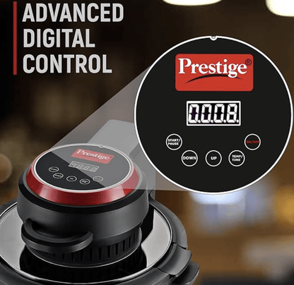 Prestige Multi-Chef All-in-One Air Fryer |80% less Oil Consumption|6.5L Capacity |1200 Watts Power|Airfry,Oven, Toast, Grill|See Through Lid|Advance Digital Display|Even Heat Distribution|Black