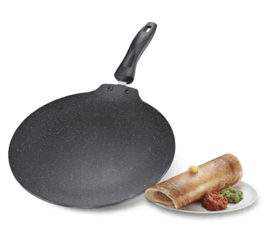 Prestige Omega Deluxe Granite-finish Coated Aluminium Non-Stick Dosa Tawa (Black) 28cm