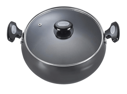 Prestige Hard Anodised Cookware Lifetime Induction Base Sauce Pan, 24cm, Black, Aluminium