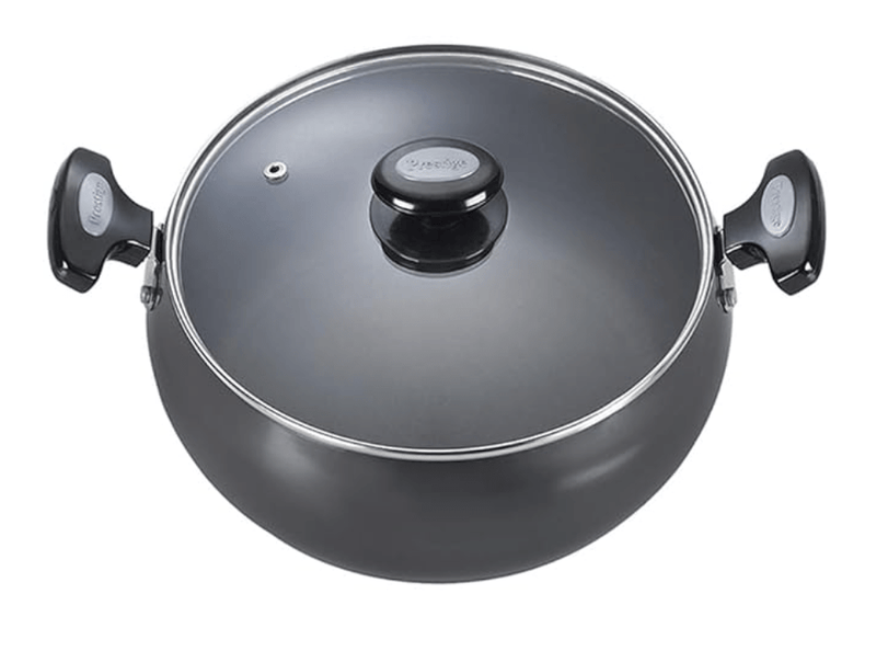 Prestige Hard Anodised Cookware Lifetime Induction Base Sauce Pan, 24cm, Black, Aluminium-1