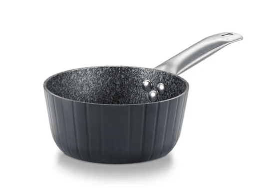 Prestige Durastone Hard Anodised 6 Layer Non-Stick Tea Pan with Glass Lid, (16 cm, 1.6 Litre) (Black)