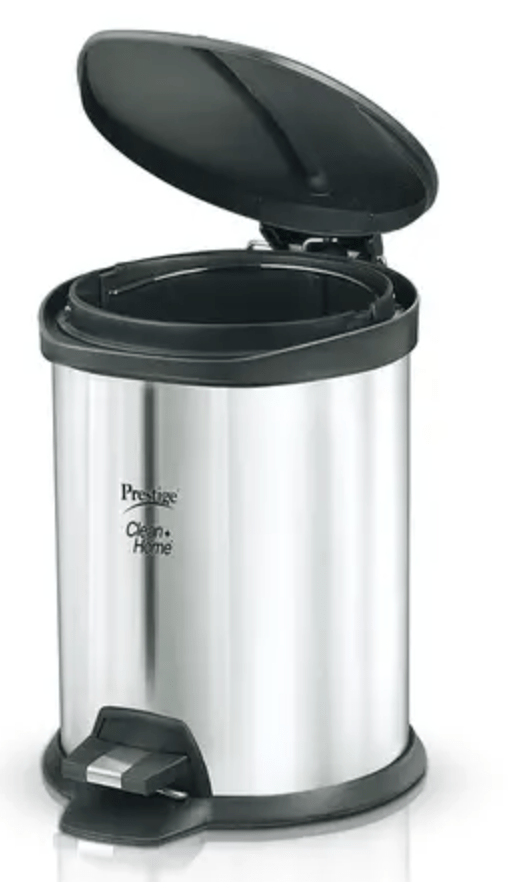 Prestige CleanHome PFBT 03 Flip Bin with Lid, 3L (Silver)