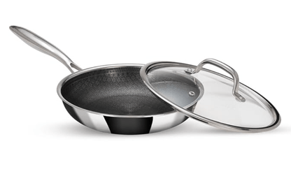 ARTTDINOX Stellar Stainless Steel Triply Frypan with Lid | Frying Pan | Etched nonstick PTFE | Non Stick Pan | Frying Pan Non Stick | Induction & Gas Base | Jindal Stainless, 22cm/1.5L, Silver