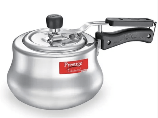 Prestige Nakshatra Plus Svachh Aluminium Spillage Control Handi Pressure Cooker (Silver) 2ltr