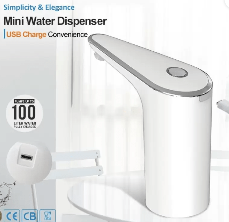 20 லிட்டர் தானியங்கி நீர் விநியோகிப்பான். 1 புஷ் பட்டன் கொண்ட 1200 mAh பேட்டரி பாட்டில் நீர் விநியோகிப்பான் 