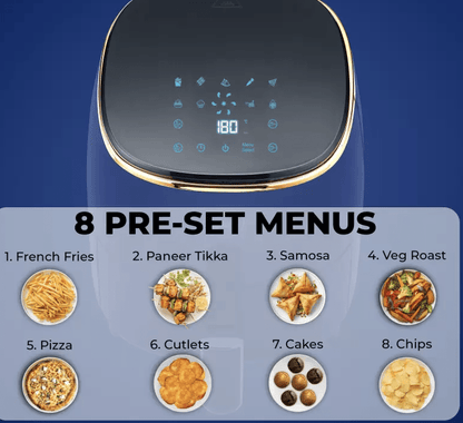 Pigeon Healthifry+ with 360 High Speed Air Circulation Technology 1200 W with Non-Stick Basket - Blue Air Fryer  (4.2 L)