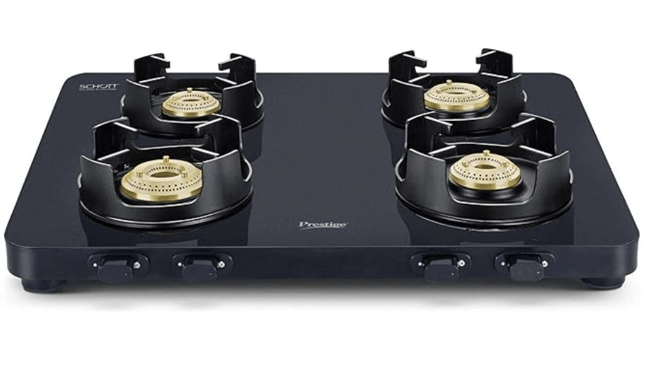 Pebs 04 - Edge4 Burner Gas Stove Black S Prestige