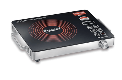 प्रेस्टीज इन्फ्रारेड कुकटॉप PIRC 1.0 | 2200W, स्टेनलेस स्टील और सिरेमिक | एडजस्टेबल तापमान नियंत्रण | कूल टच हैंडल | 1 साल की वारंटी | काला 