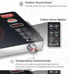 Prestige Infrared Cooktop PIRC 1.0 | 2200W, Stainless Steel & Ceramic | Adjustable Temperature Control | Cool Touch Handle | 1-Year Warranty | Black-2