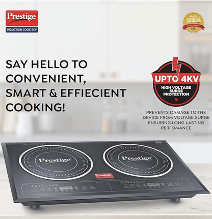 प्रेस्टीज पीडीआईसी 3.0 डबल इंडक्शन कुकटॉप (3200W, काला, 2 बर्नर इंडक्शन स्टोव) 