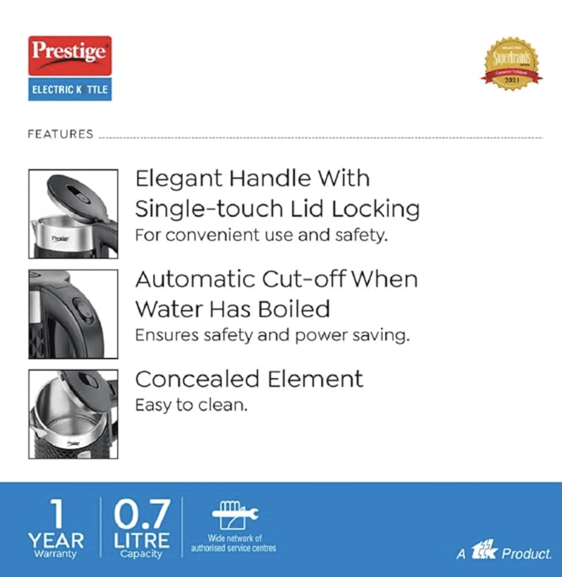 Prestige PKDSS 0.7 Electric Kettle 700ml-2