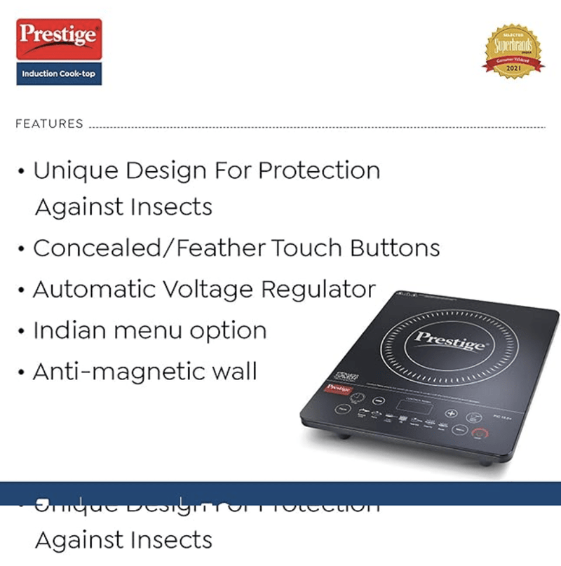 Prestige Pic 15.0+ 1900-Watt Induction Cooktop (Tempered Glass, Black)-2