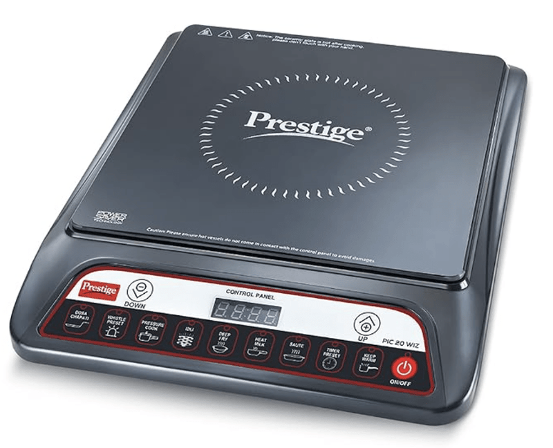 Prestige PIC 20 WIZ 1600W Induction Cooktop(Black, Automatic Whistle Counter, Indian Menu Option)-1