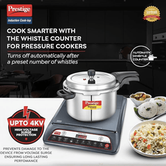 Prestige PIC 20 WIZ 1600W Induction Cooktop(Black, Automatic Whistle Counter, Indian Menu Option)-2