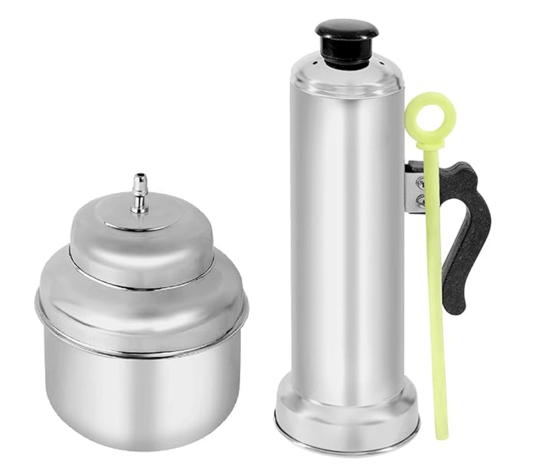 SOWBAGHYA Stainless Steel Puttu Maker and Mini Boiler Set- Silver | Puttu Kudam | Puttu Maker with Steamer Plate & Stick | Induction Base | Suitable for Pressure Cooker-1