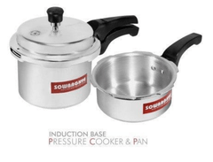 3 Lit Elite Induction Base ALU Pressure Cooker & Pan Sowbaghya-1