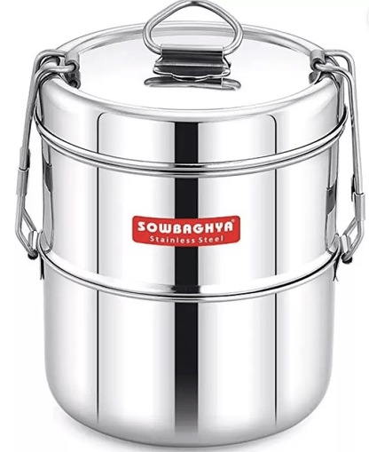 Sowbaghya Lunch box 2 Containers Lunch Box  (200 ml)