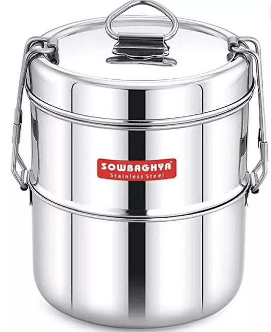 Sowbaghya Lunch box 2 Containers Lunch Box  (200 ml)