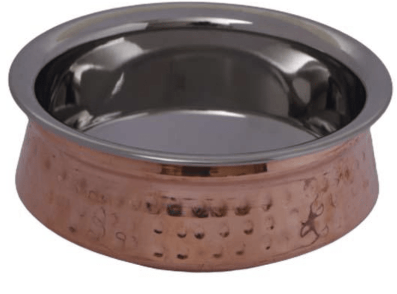 Traditional Copper Bottom Stainless Steel Serving Bowl | Hand-Hammered Design Big-1
