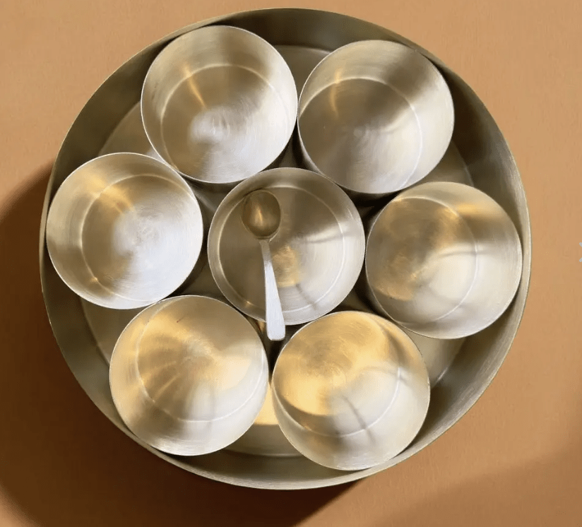 Masala Box in Brass - Spice, Masala Storage Organizer Masala Dabba for Everyday Kitchen Use | Handmade in India