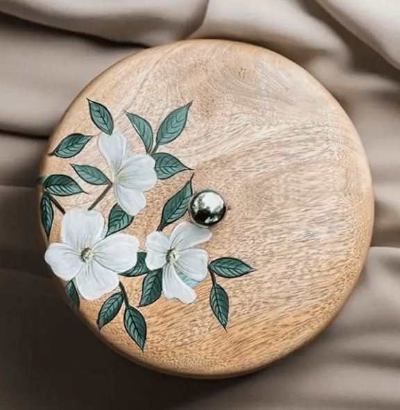 Wooden Roti Box Hand Painted And Crafted With Mango Wood - Eco Friendly Tableware