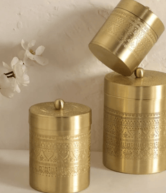 Brass Storage Jar/Container with Lid for Tea, Sugar and Spice in Kitchen Use | Combo | Small, Medium & Large | Handmade in India-3