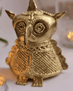 Dhokra Metal Handmade Owl Showpiece-1