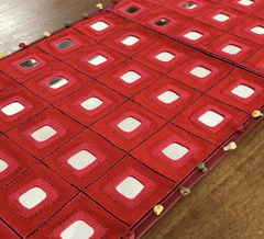 Hand Embroidered Mirror & Thread-Work Table Runners -Lambani Table Runners in Scarlet-4
