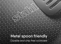Stahl Artisan Hybrid Triply Non Stick Kadhai 20 cm diameter with Lid 1.6 L capacity  (Stainless Steel, Non-stick, Induction Bottom)-2
