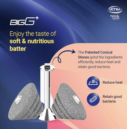 अल्ट्रा स्टेनलेस स्टील बिग+ 2.5L वेट ग्राइंडर (नीला) 