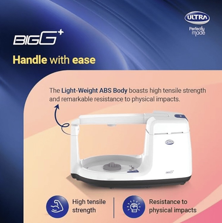 Ultra BIGG+ 2.5 Litre Table Top Wet Grinder -White | Fast Grinding Conical Stones, 150W Motor & 5 Years Warranty | AISI 304 Food-Grade SS Multi Utility Cylindrical Drum, CE Certified-4