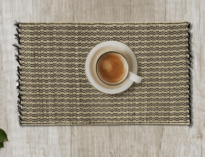 Handmade Dining Table Mats in Green (Set of 2/4/6) | Eco Friendly Tableware Sustainably Handwoven from Natural Grass