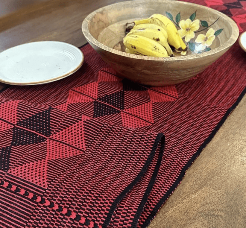 Black & Red Arrowhead Handwoven Table Runner