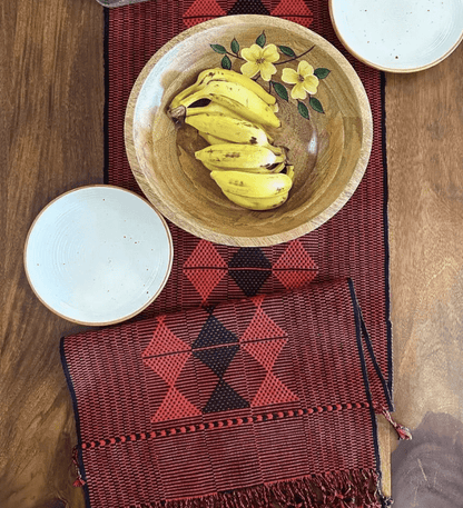Black & Red Arrowhead Handwoven Table Runner