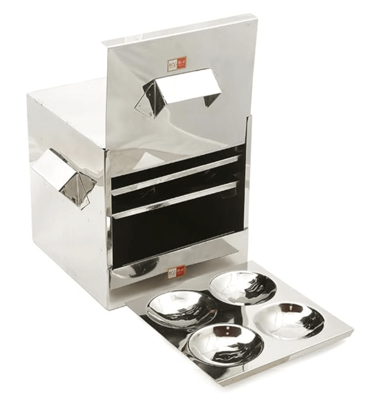 stainless steel trivia idly cooker - 4 plates, 16 Idli for Home use-1