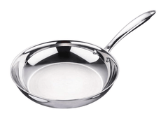 BERGNER Argent TriPly 24 cm Frypan/Steel Pan, Scratch Resistant, for Spice Tempering/Seasoning, Stay Cool Long Handle, Mirror Finish, Easy to Clean, Induction and Gas Stove Ready-1