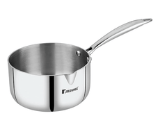 Bergner Argent TriPly Stainless Steel 18 cm Milkpan/Saucepan, Stay Cool Cast Handle, Food Safe, Durable, Even Heat Distribution, Dishwasher Safe, Induction and Gas Ready, Silver-1