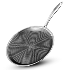 Bergner Hitech Triply Non-Stick 32 cm Dosa Tawa, Tawa for Dosas with Non-Stick Mesh Pattern, Rivetless Handle, Metal Spatula Friendly, Even Heat Distribution, Induction Bottom and Gas Stove Ready-1