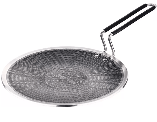 BERGNER Hi-Tech Prism Concave Roti Stainless steel Tawa 26 cm diameter  (Stainless Steel, Induction Bottom)